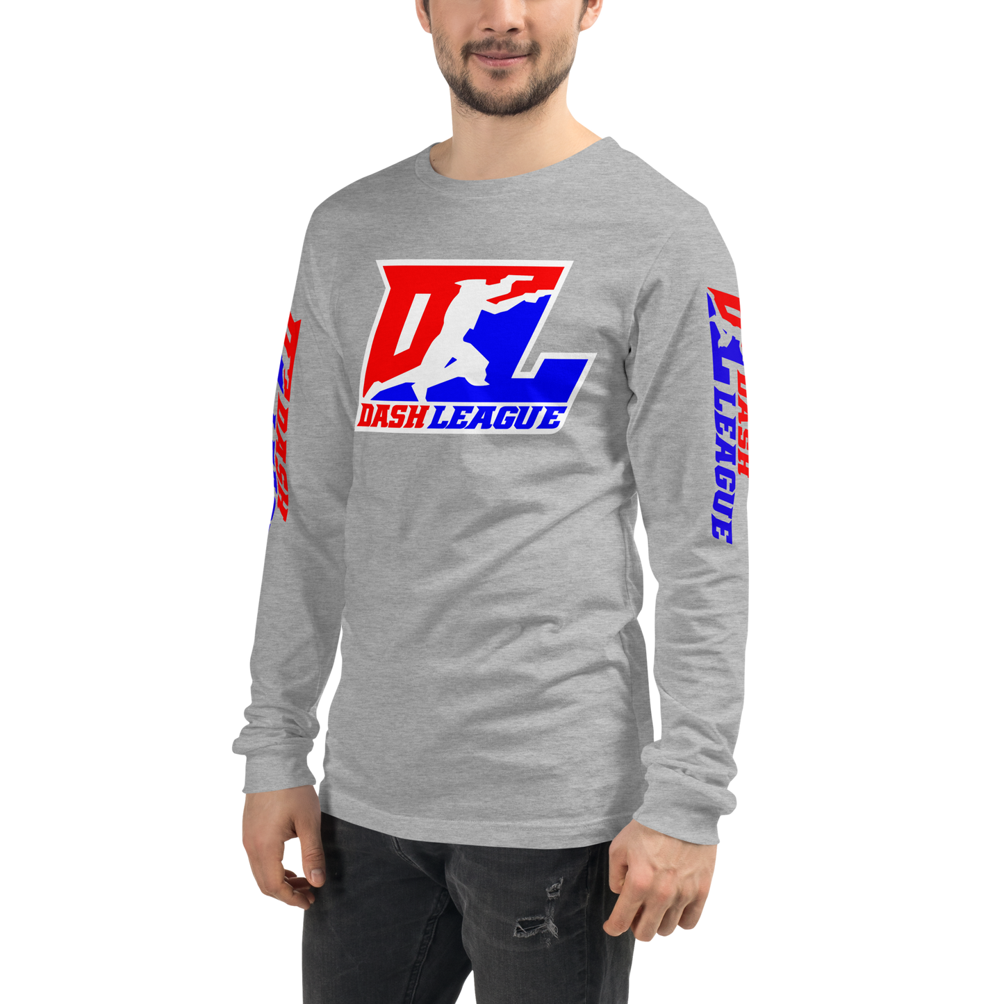 Long Sleeve Shirt Color with White Outline DL Logo (Front+Sleeves)