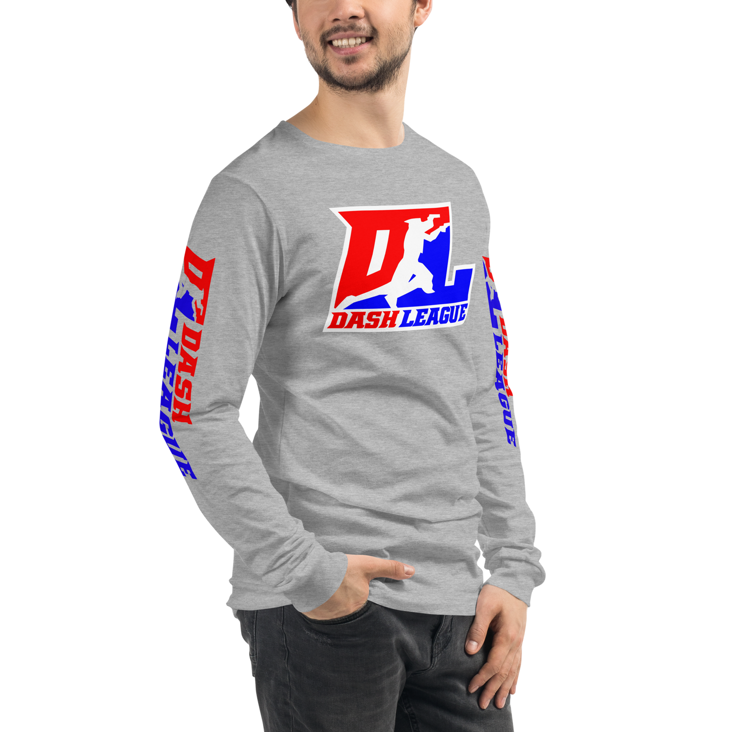 Long Sleeve Shirt Color with White Outline DL Logo (Front+Sleeves)