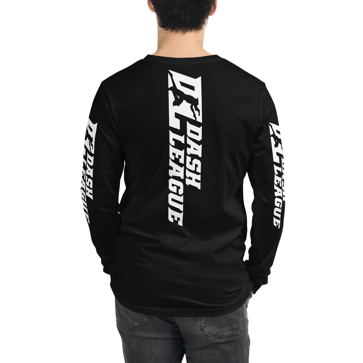 Long Sleeve Shirt White Wide DL Logo (Front+Back+Sleeves)