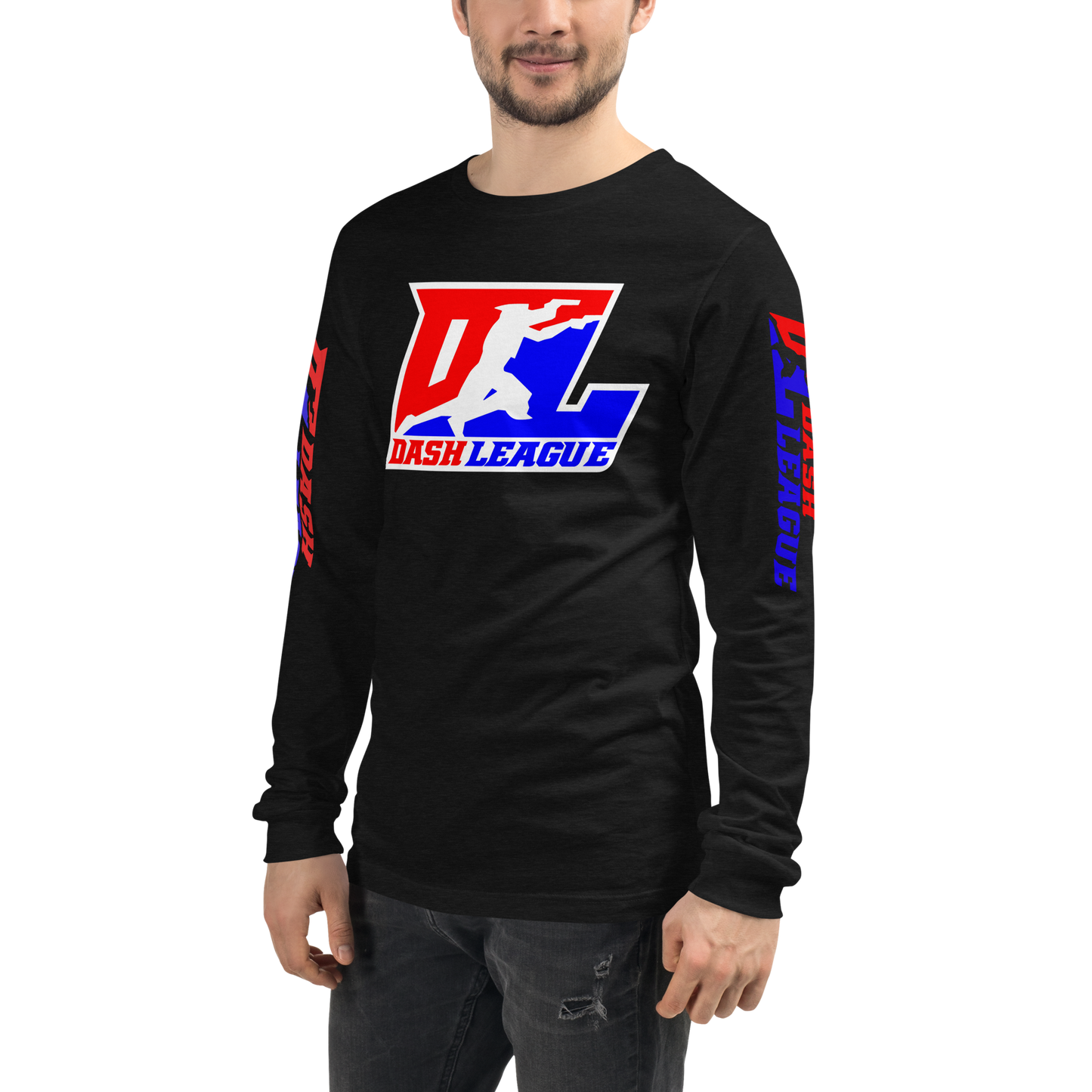 Long Sleeve Shirt Color with White Outline DL Logo (Front+Sleeves)