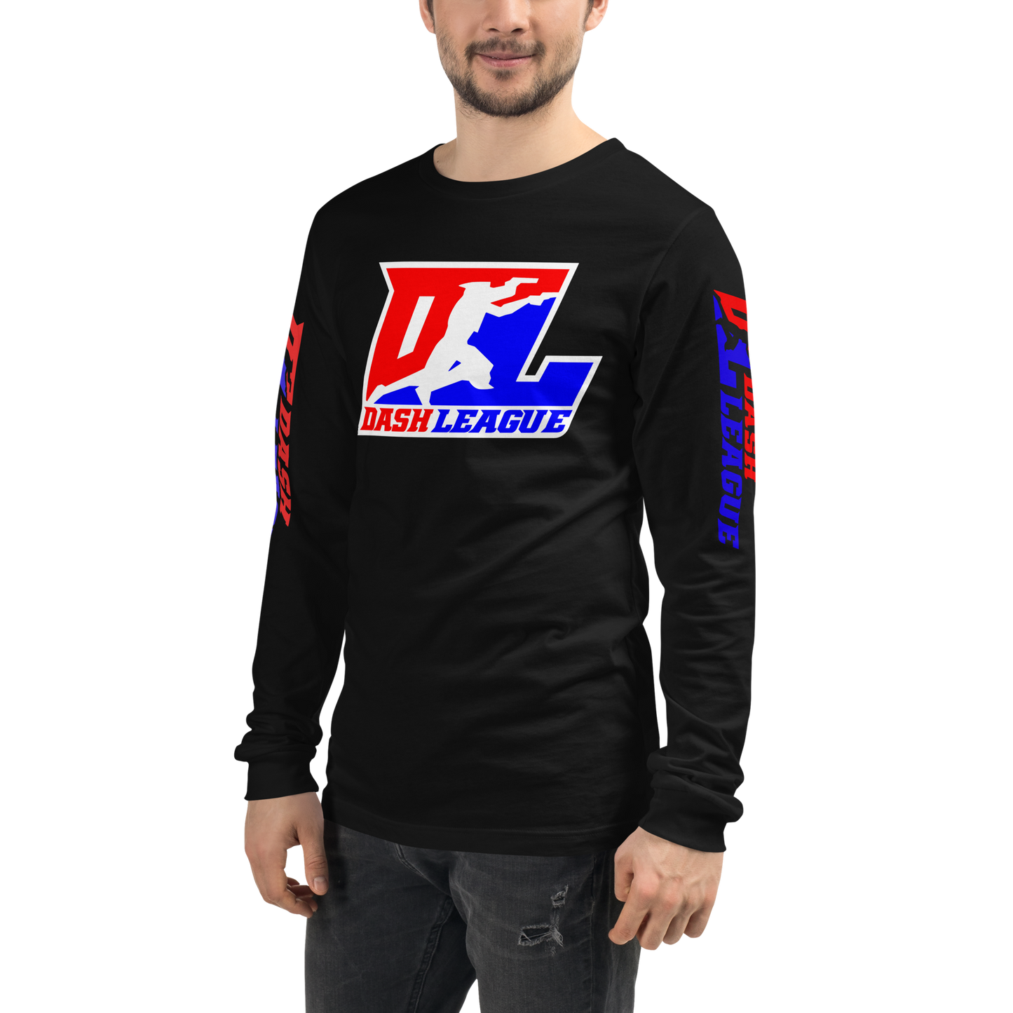 Long Sleeve Shirt Color with White Outline DL Logo (Front+Sleeves)