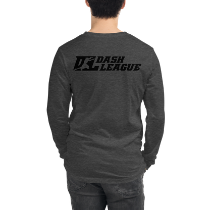 Long Sleeve Shirt White with Black Outline DL Logo (Front+Back)