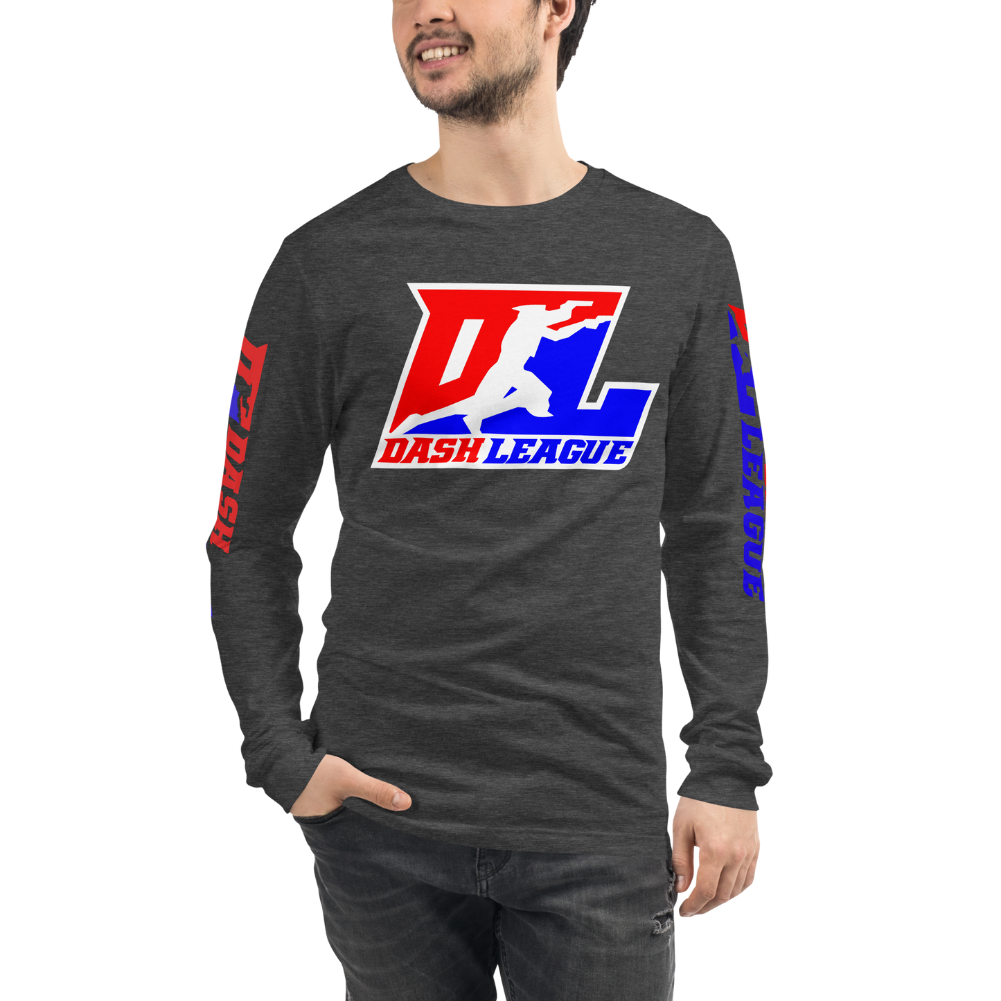 Long Sleeve Shirt Color with White Outline DL Logo (Front+Sleeves)