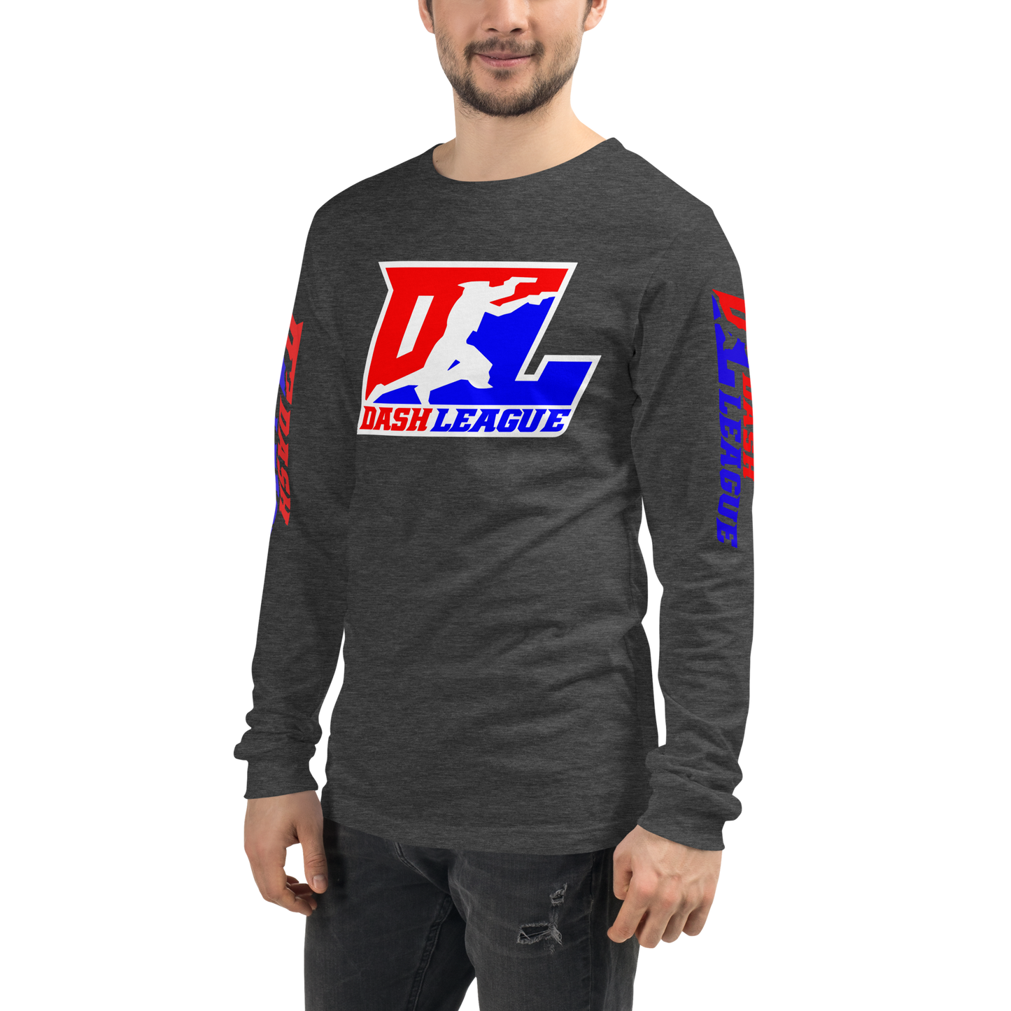 Long Sleeve Shirt Color with White Outline DL Logo (Front+Sleeves)