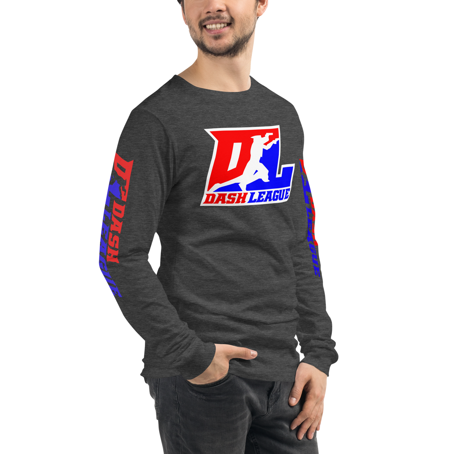 Long Sleeve Shirt Color with White Outline DL Logo (Front+Sleeves)