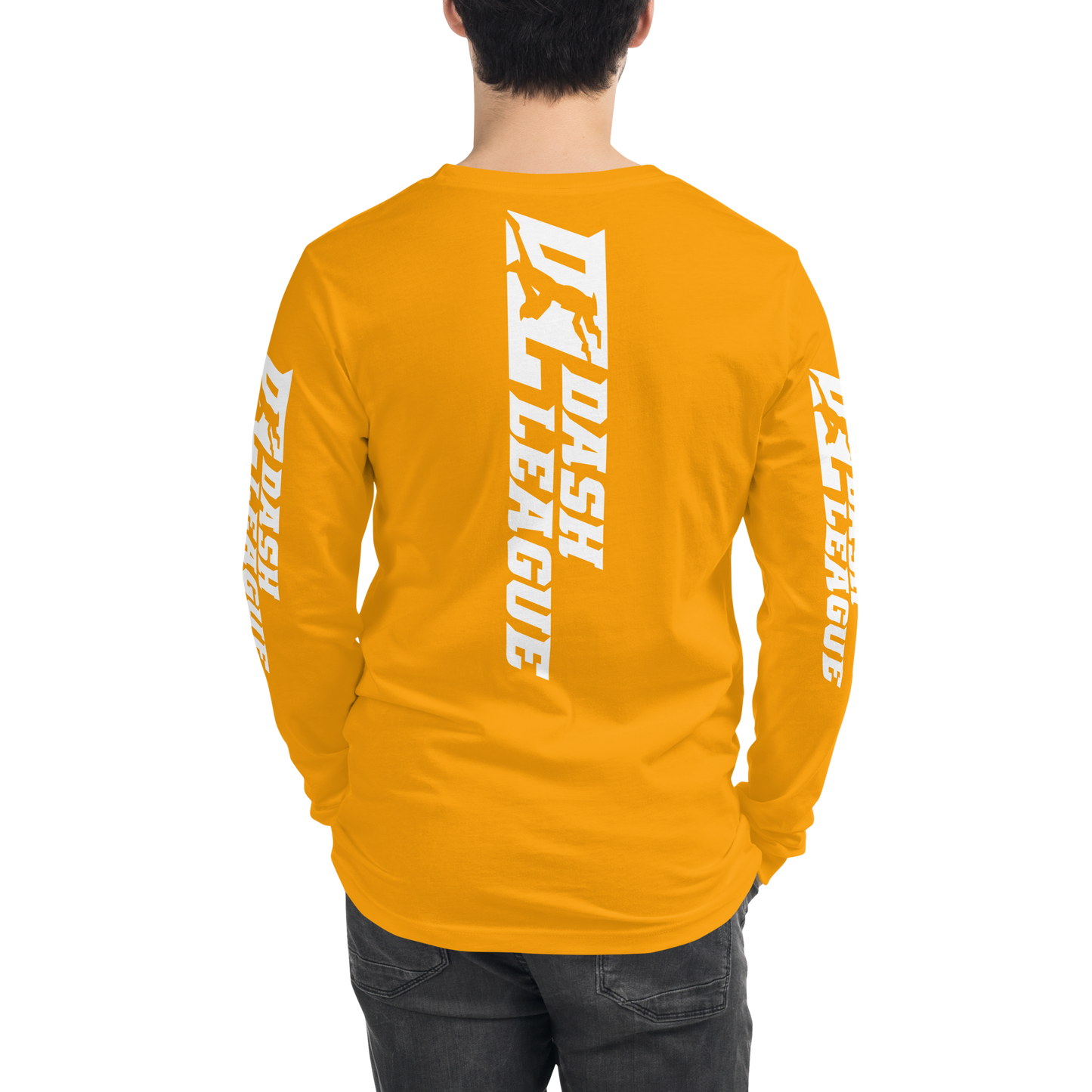 Long Sleeve Shirt White Wide DL Logo (Front+Back+Sleeves)