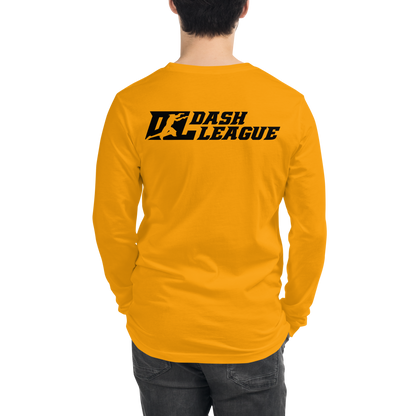 Long Sleeve Shirt White with Black Outline DL Logo (Front+Back)