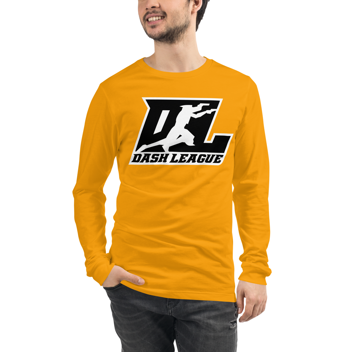 Long Sleeve Shirt Black with White Outline DL Logo