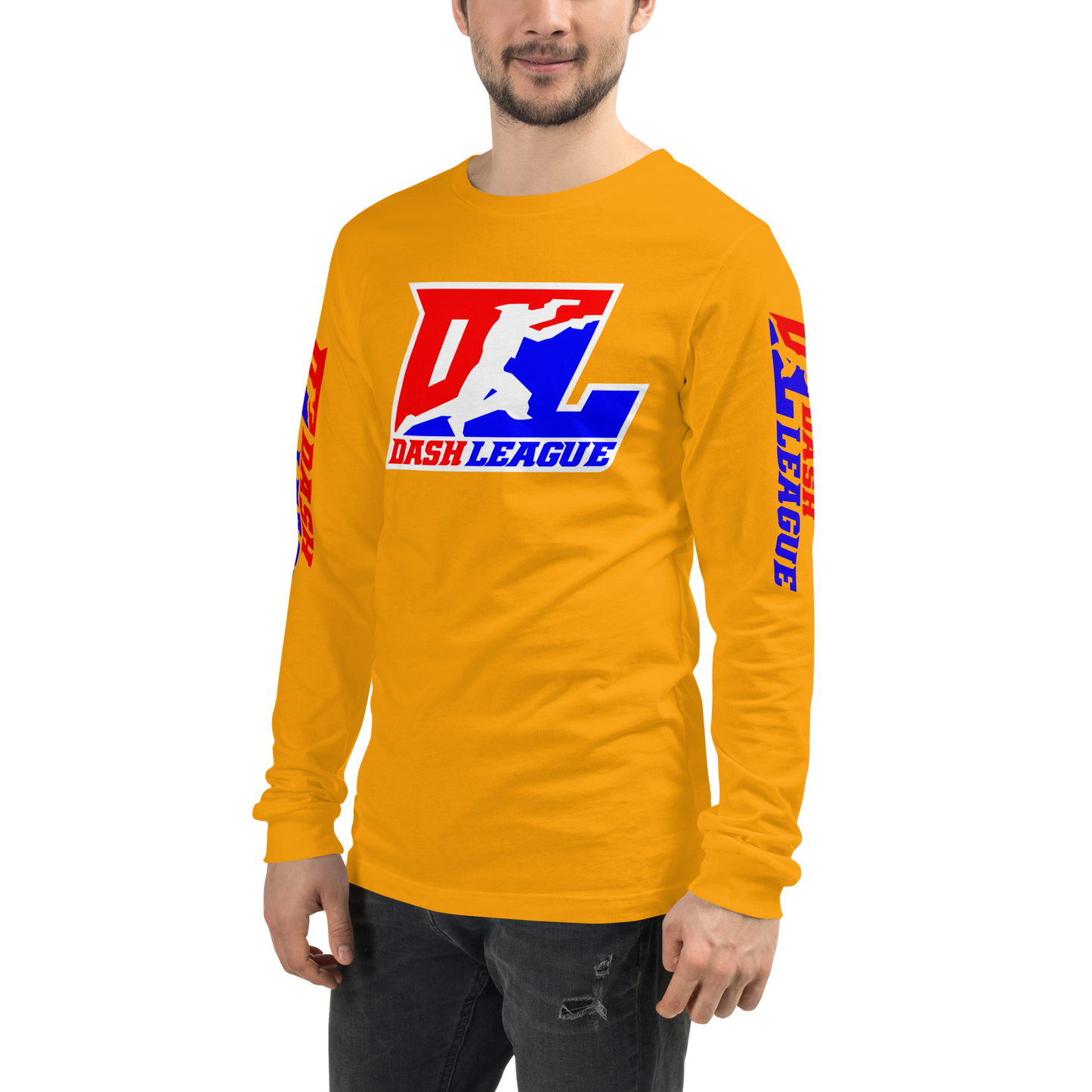 Long Sleeve Shirt Color with White Outline DL Logo (Front+Sleeves)