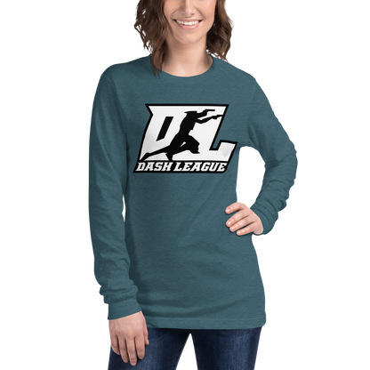 Long Sleeve Shirt White with Black Outline DL Logo