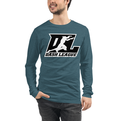 Long Sleeve Shirt Black with White Outline DL Logo (Front+Back)