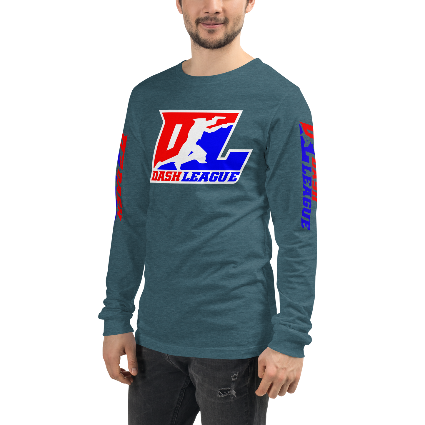 Long Sleeve Shirt Color with White Outline DL Logo (Front+Sleeves)