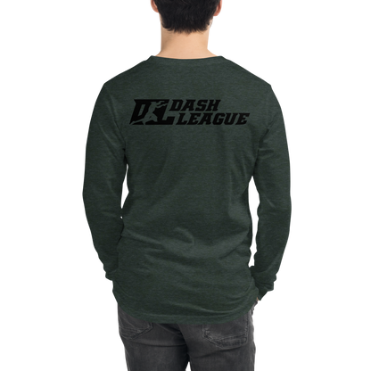 Long Sleeve Shirt White with Black Outline DL Logo (Front+Back)