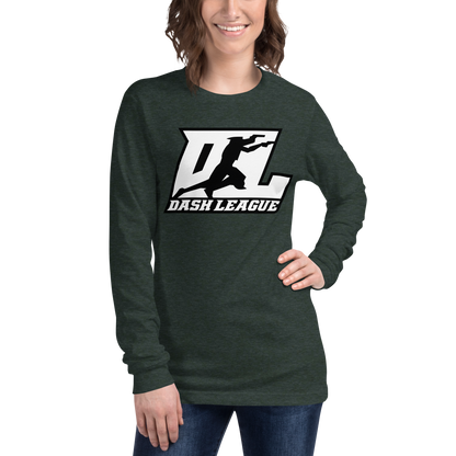 Long Sleeve Shirt White with Black Outline DL Logo