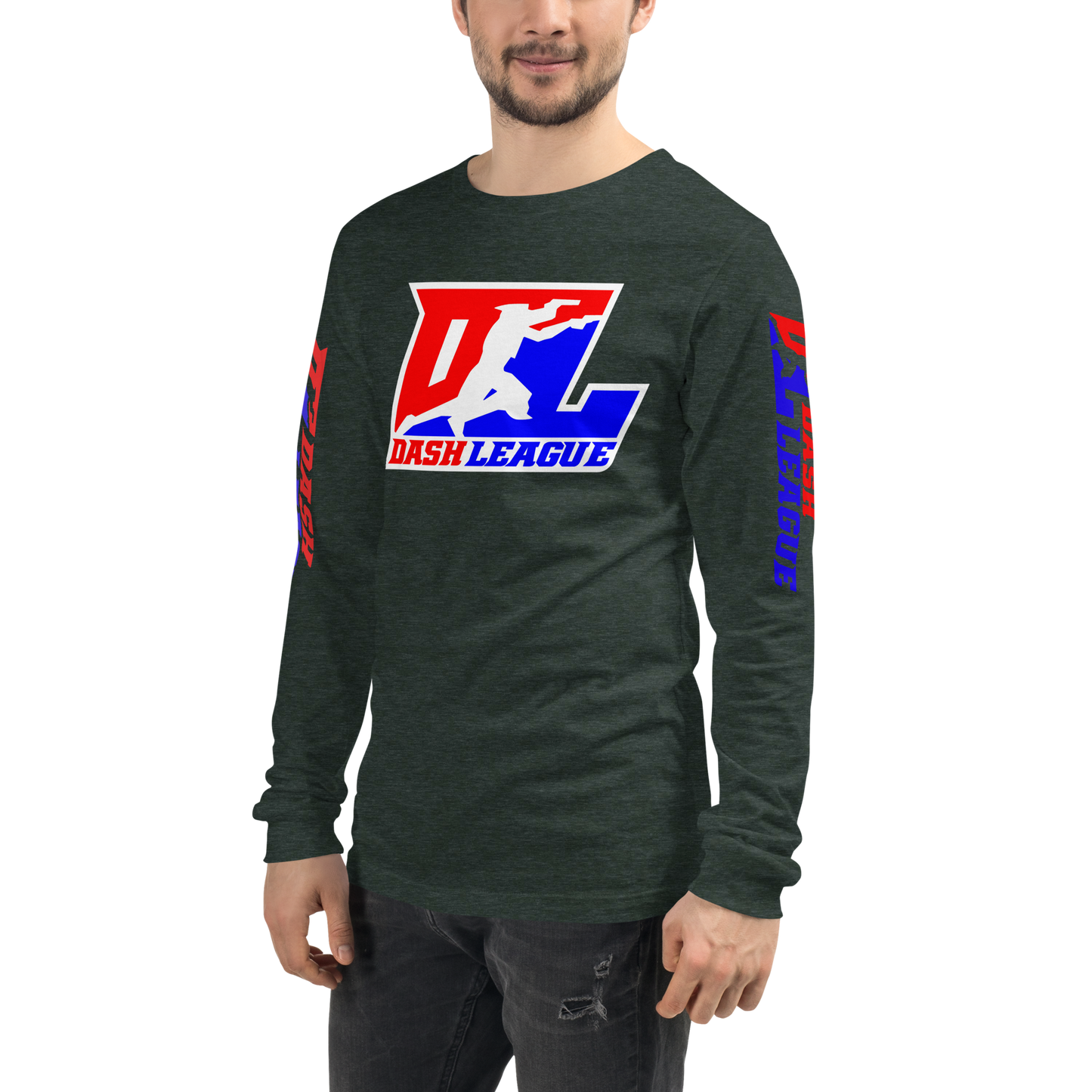 Long Sleeve Shirt Color with White Outline DL Logo (Front+Sleeves)