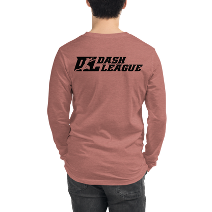 Long Sleeve Shirt White with Black Outline DL Logo (Front+Back)