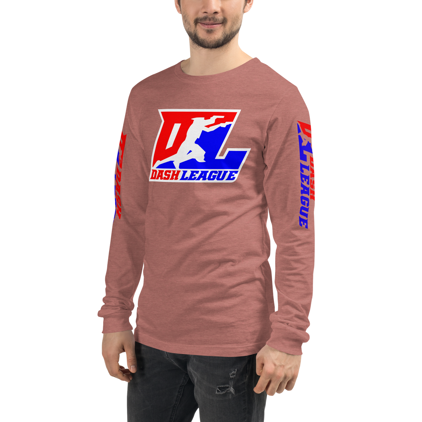 Long Sleeve Shirt Color with White Outline DL Logo (Front+Sleeves)