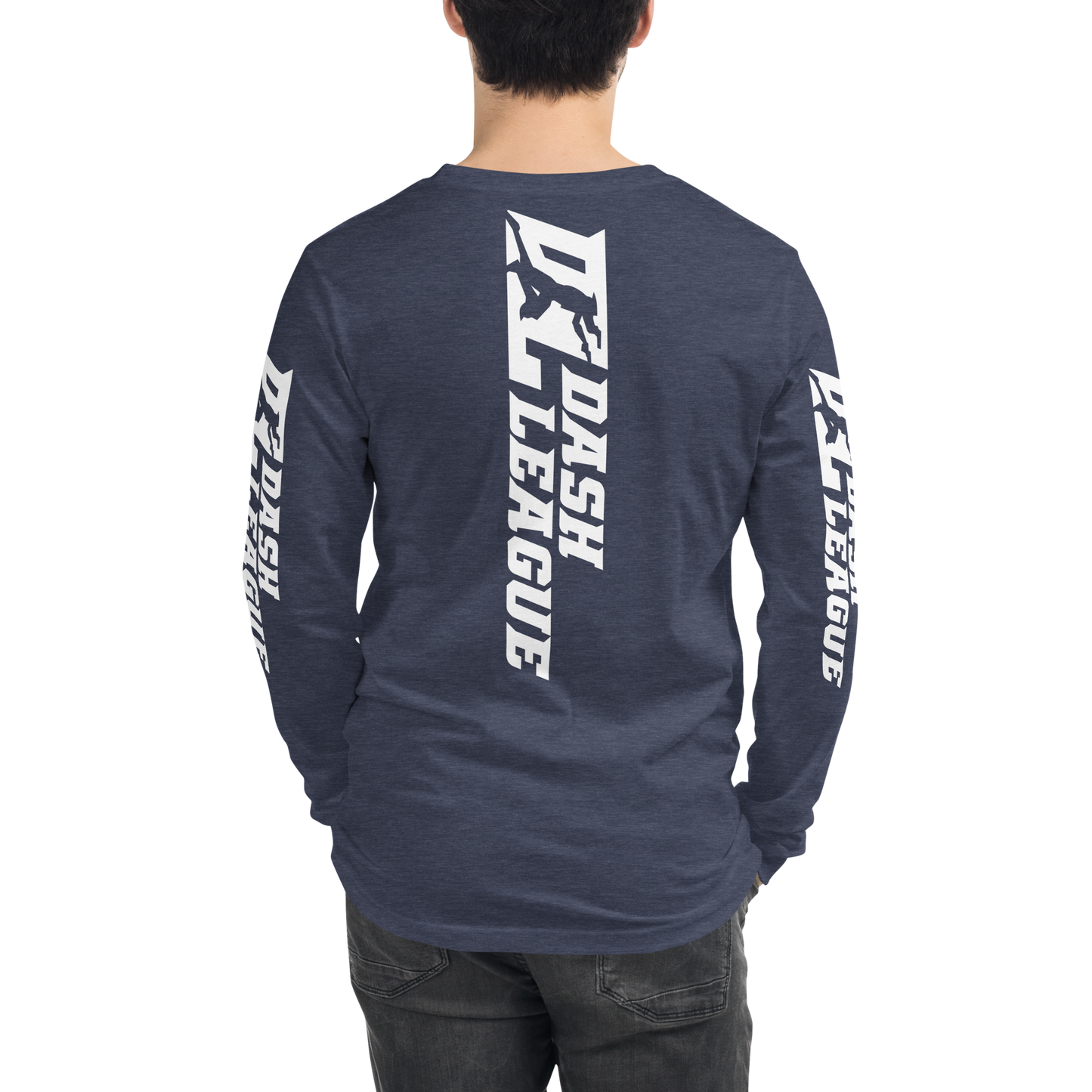 Long Sleeve Shirt White Wide DL Logo (Front+Back+Sleeves)