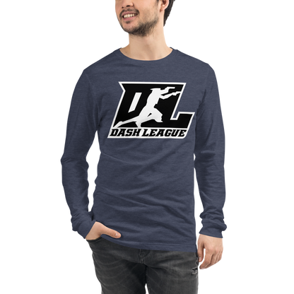 Long Sleeve Shirt Black with White Outline DL Logo (Front+Back)