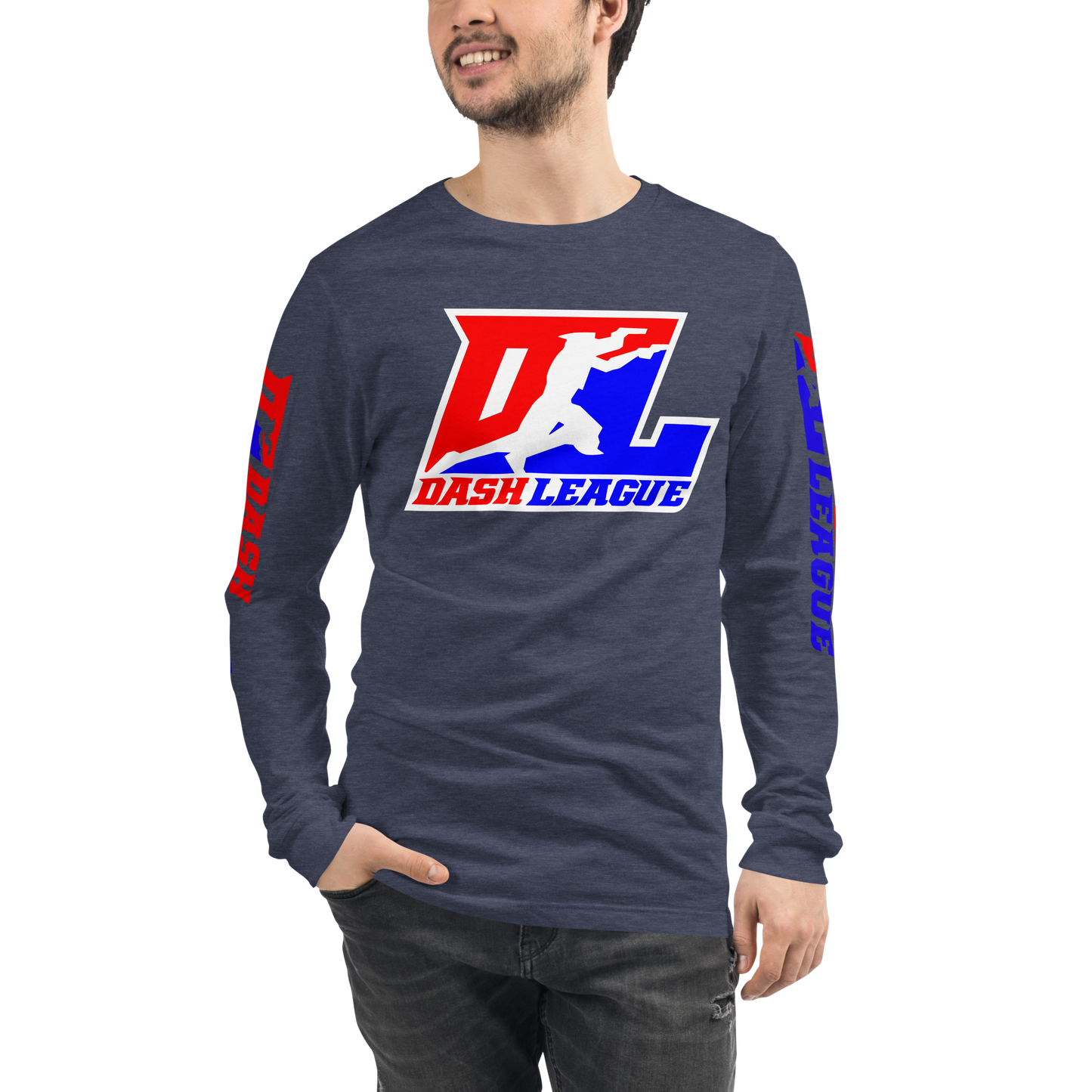 Long Sleeve Shirt Color with White Outline DL Logo (Front+Sleeves)