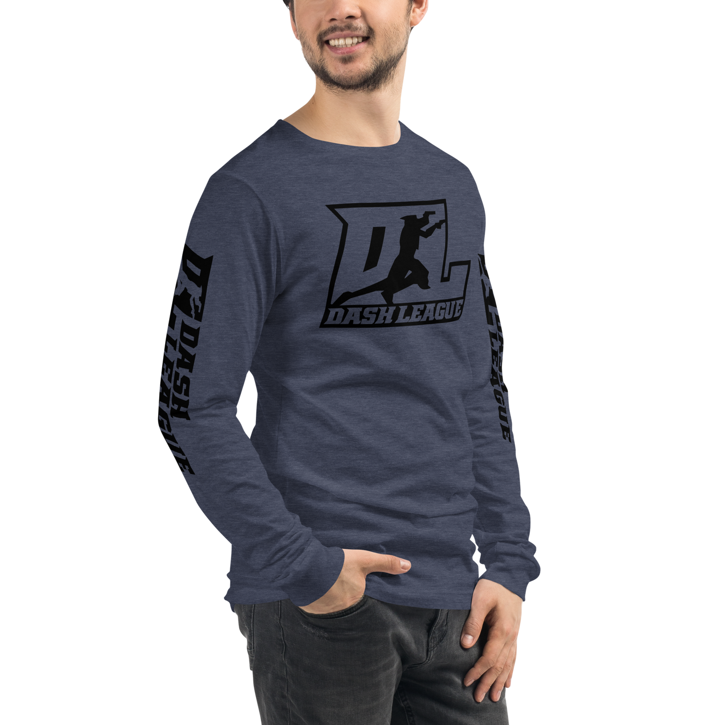 Long Sleeve Shirt Black Outline DL Logo (Front+Sleeves)