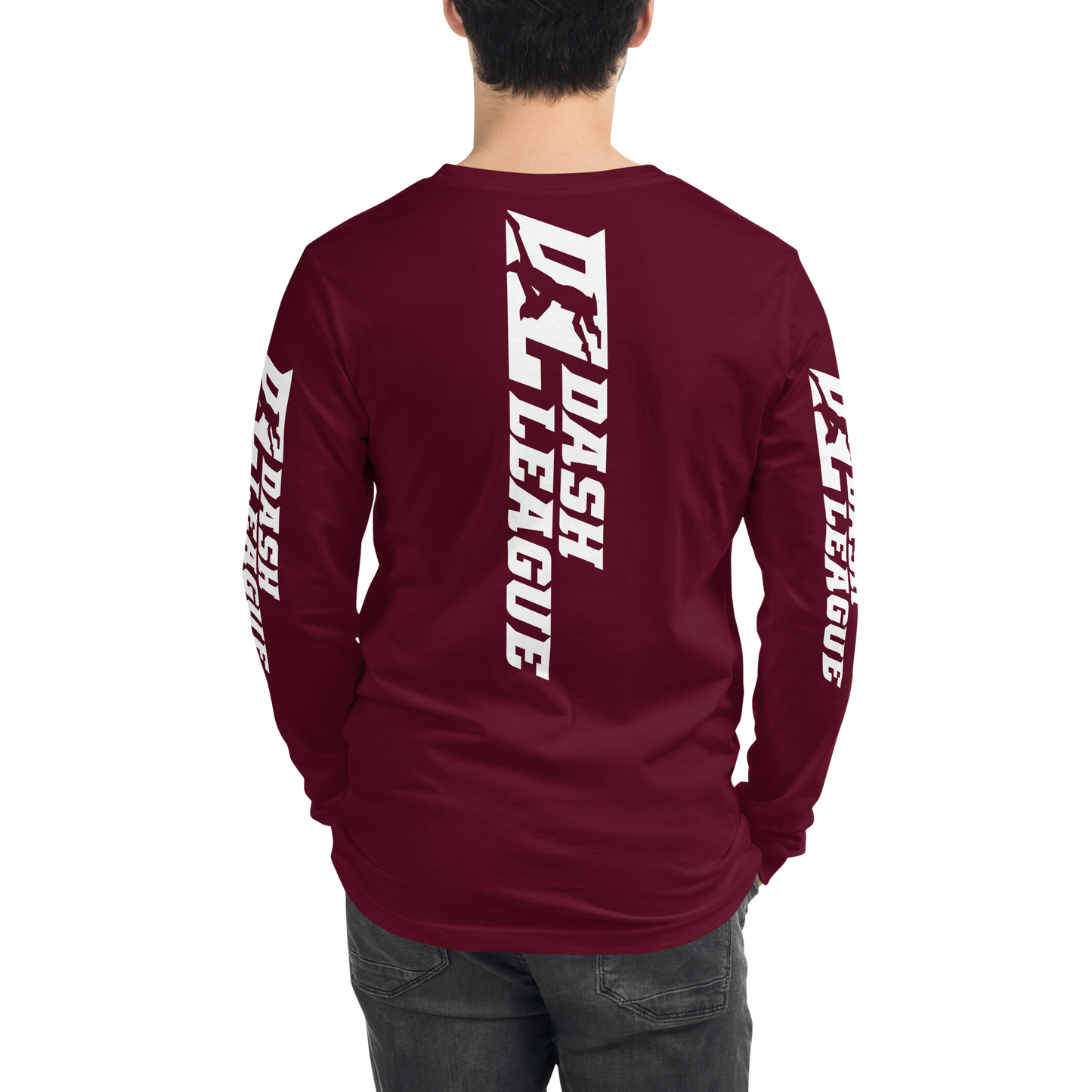 Long Sleeve Shirt White Wide DL Logo (Front+Back+Sleeves)