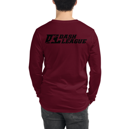 Long Sleeve Shirt White with Black Outline DL Logo (Front+Back)