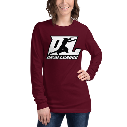 Long Sleeve Shirt White with Black Outline DL Logo