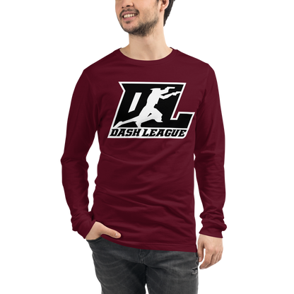 Long Sleeve Shirt Black with White Outline DL Logo (Front+Back)