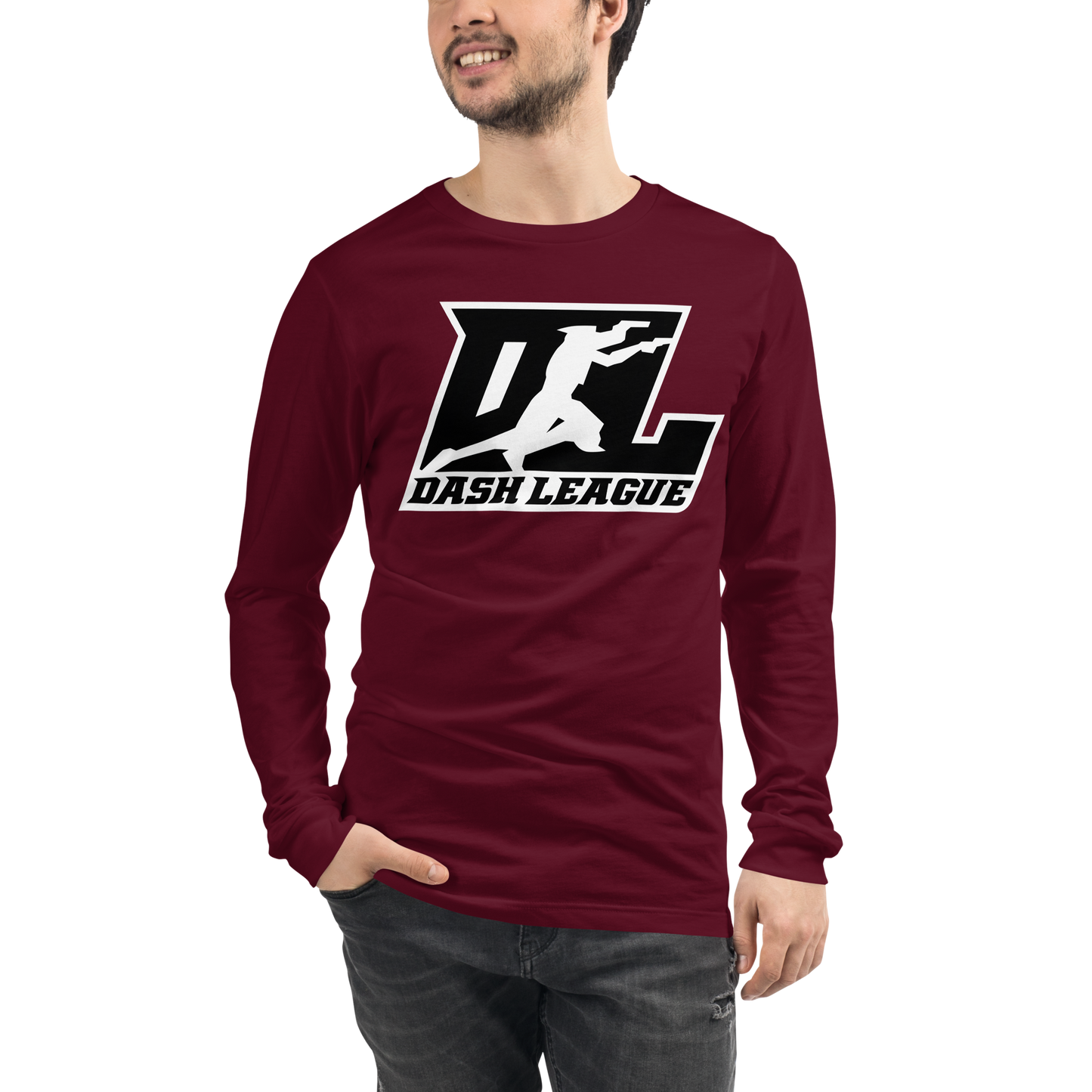 Long Sleeve Shirt Black with White Outline DL Logo