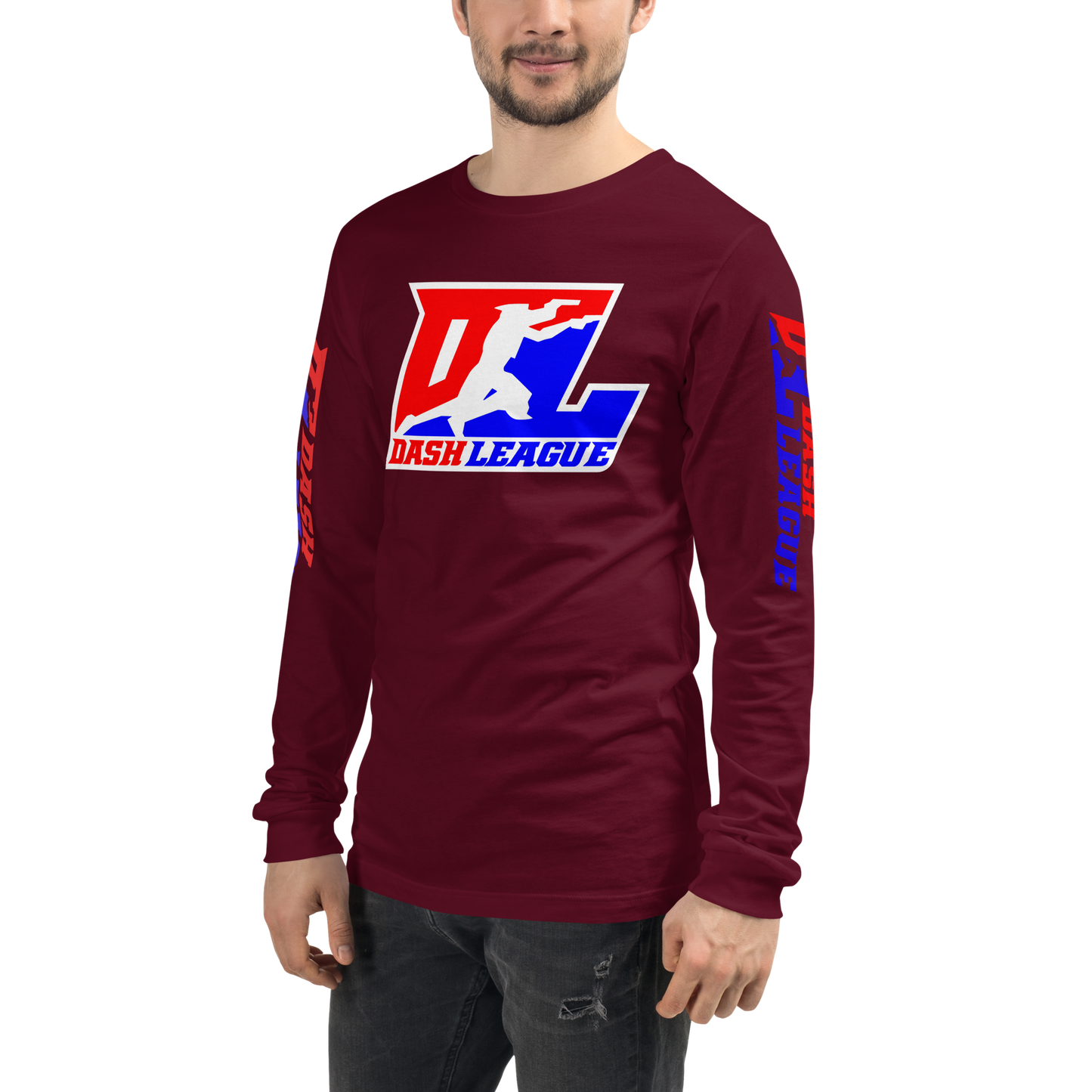 Long Sleeve Shirt Color with White Outline DL Logo (Front+Sleeves)