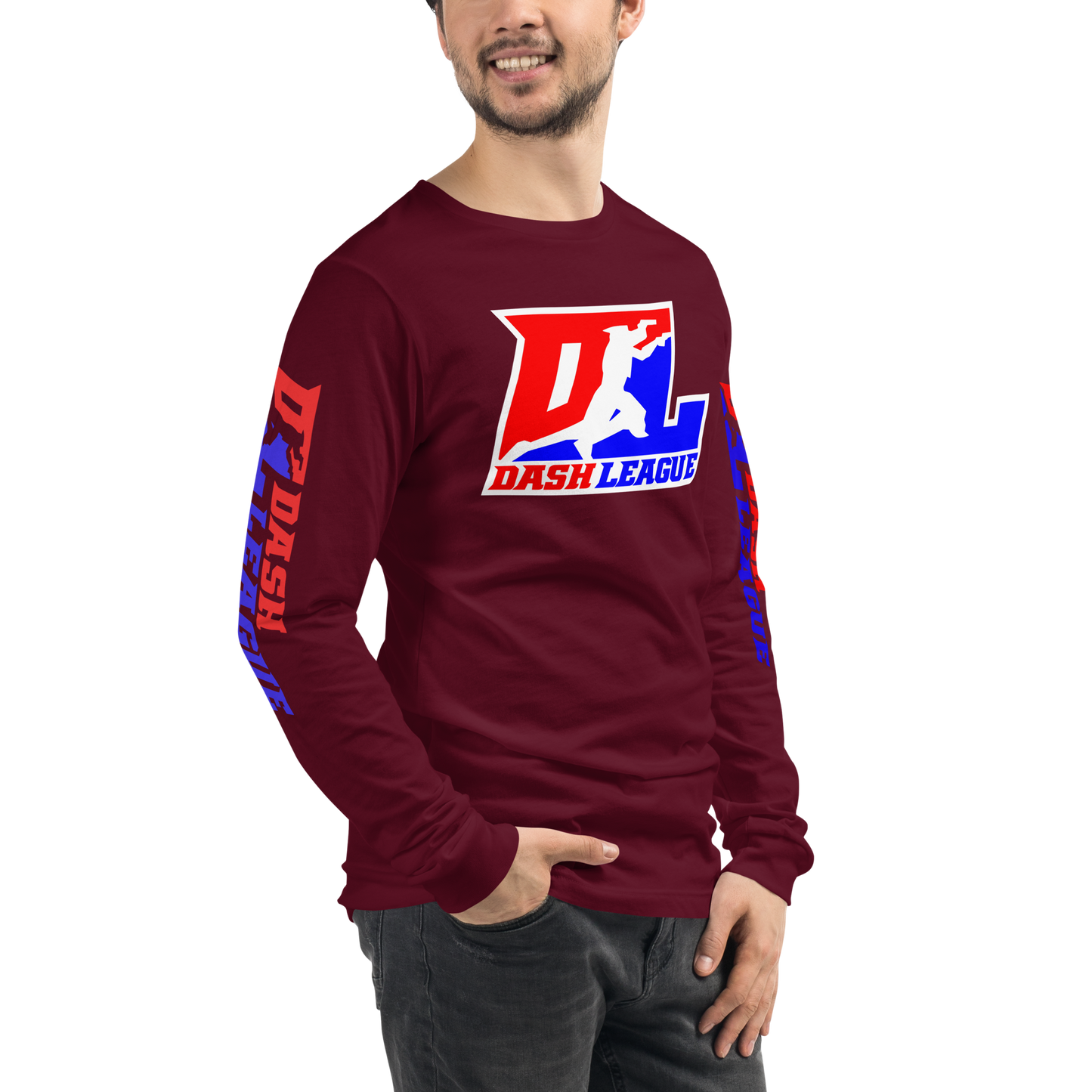 Long Sleeve Shirt Color with White Outline DL Logo (Front+Sleeves)