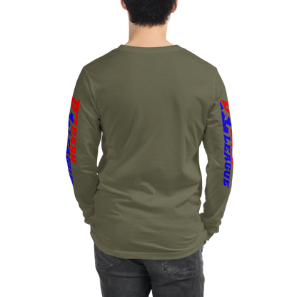 Long Sleeve Shirt Color with White Outline DL Logo (Front+Sleeves)