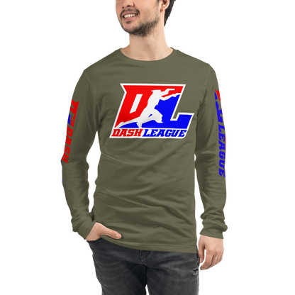 Long Sleeve Shirt Color with White Outline DL Logo (Front+Sleeves)