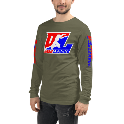 Long Sleeve Shirt Color with White Outline DL Logo (Front+Sleeves)