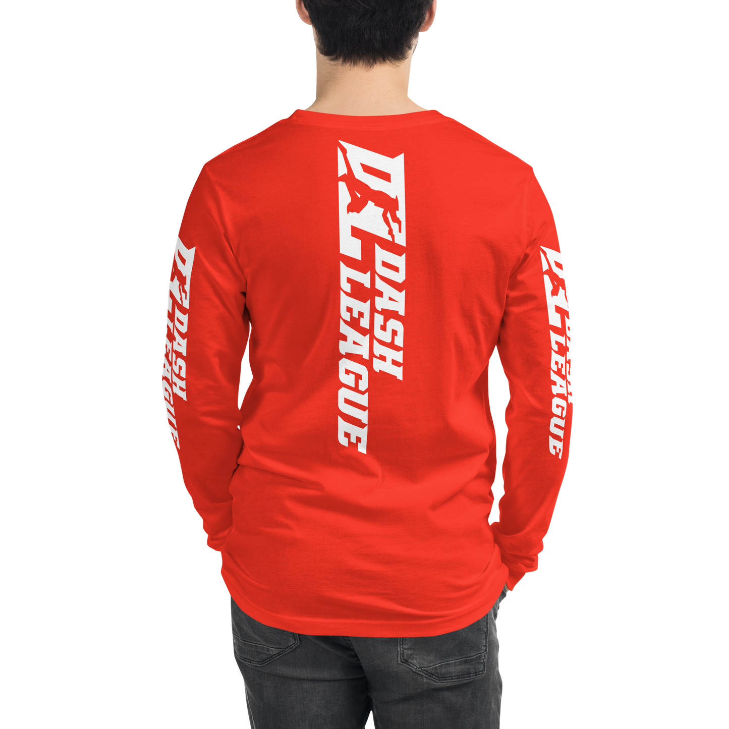 Long Sleeve Shirt White Wide DL Logo (Front+Back+Sleeves)