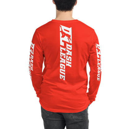 Long Sleeve Shirt White Wide DL Logo (Front+Back+Sleeves)