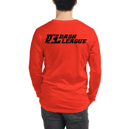 Long Sleeve Shirt White with Black Outline DL Logo (Front+Back)