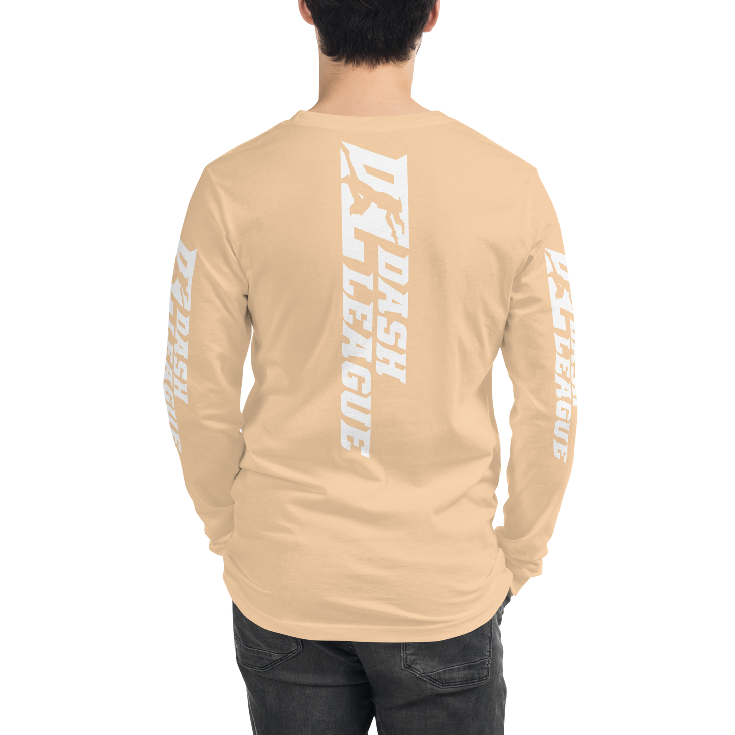 Long Sleeve Shirt White Wide DL Logo (Front+Back+Sleeves)