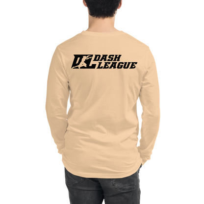 Long Sleeve Shirt White with Black Outline DL Logo (Front+Back)