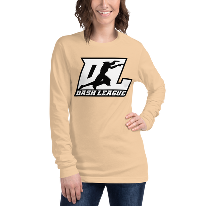 Long Sleeve Shirt White with Black Outline DL Logo