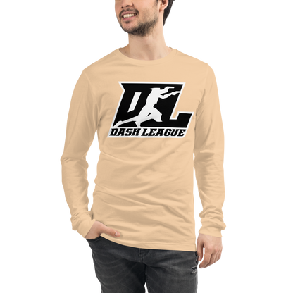 Long Sleeve Shirt Black with White Outline DL Logo (Front+Back)