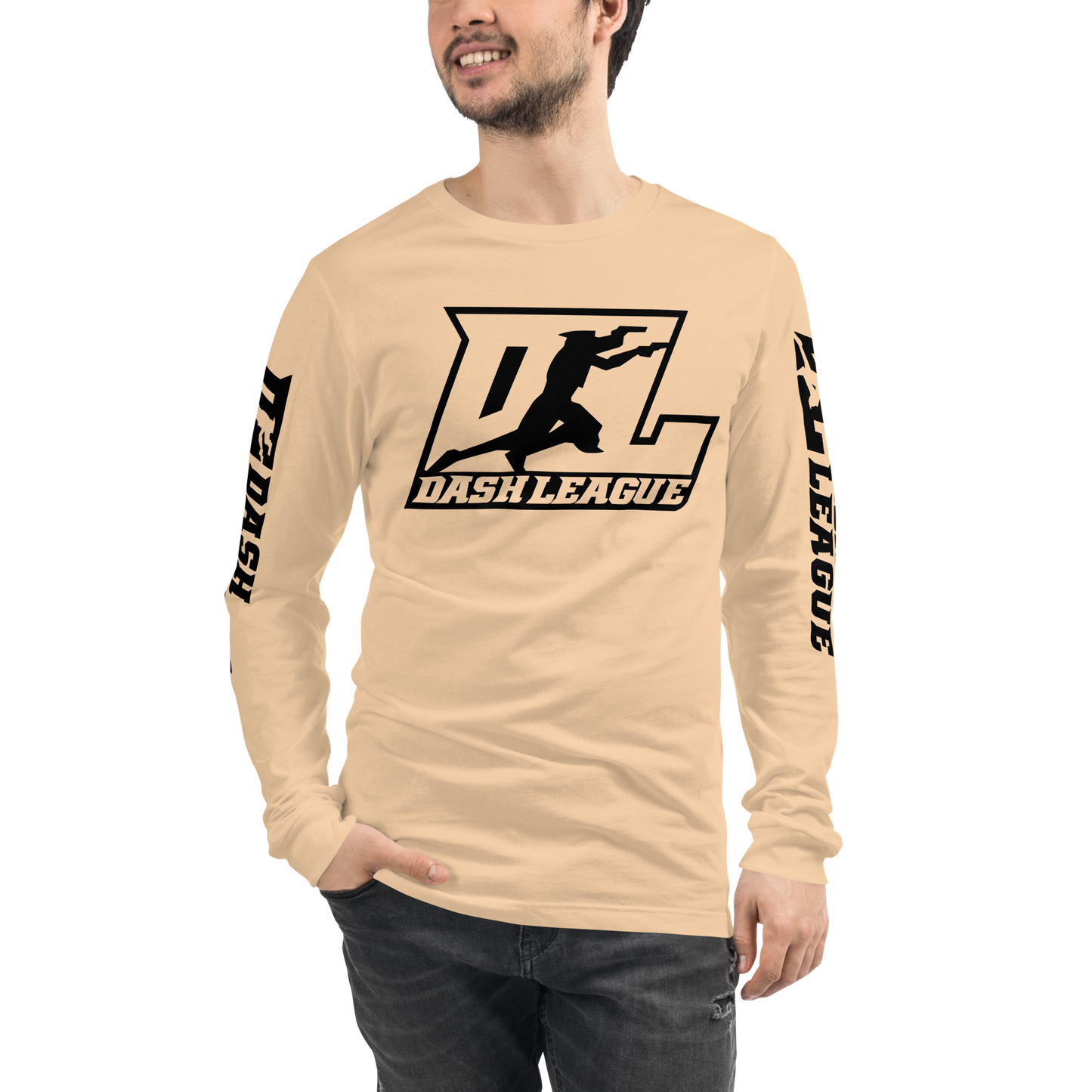 Long Sleeve Shirt Black Outline DL Logo (Front+Sleeves)