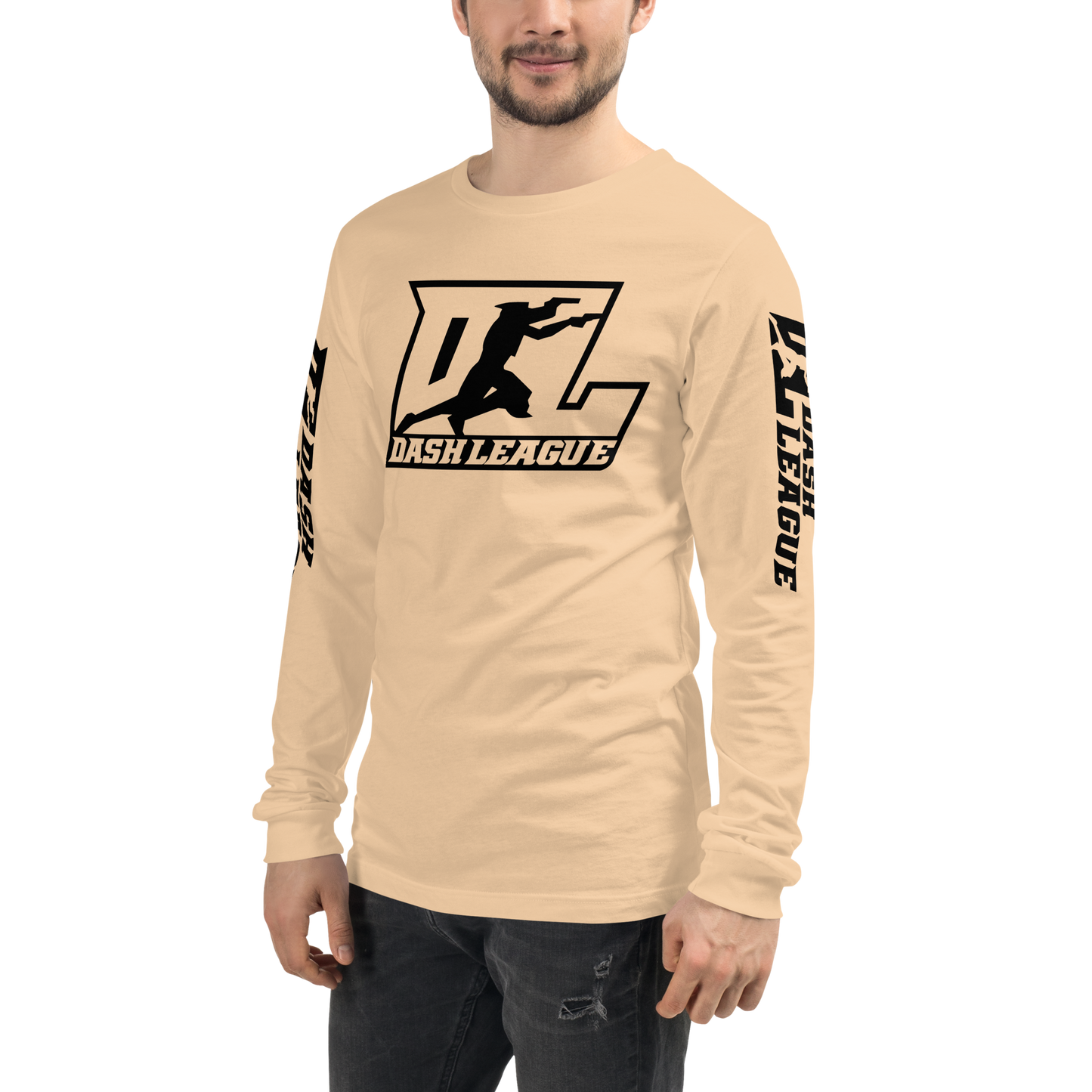 Long Sleeve Shirt Black Outline DL Logo (Front+Sleeves)