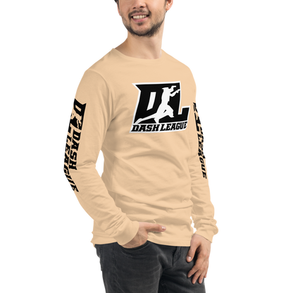 Long Sleeve Shirt Black with White Outline DL Logo (Front+Sleeves)