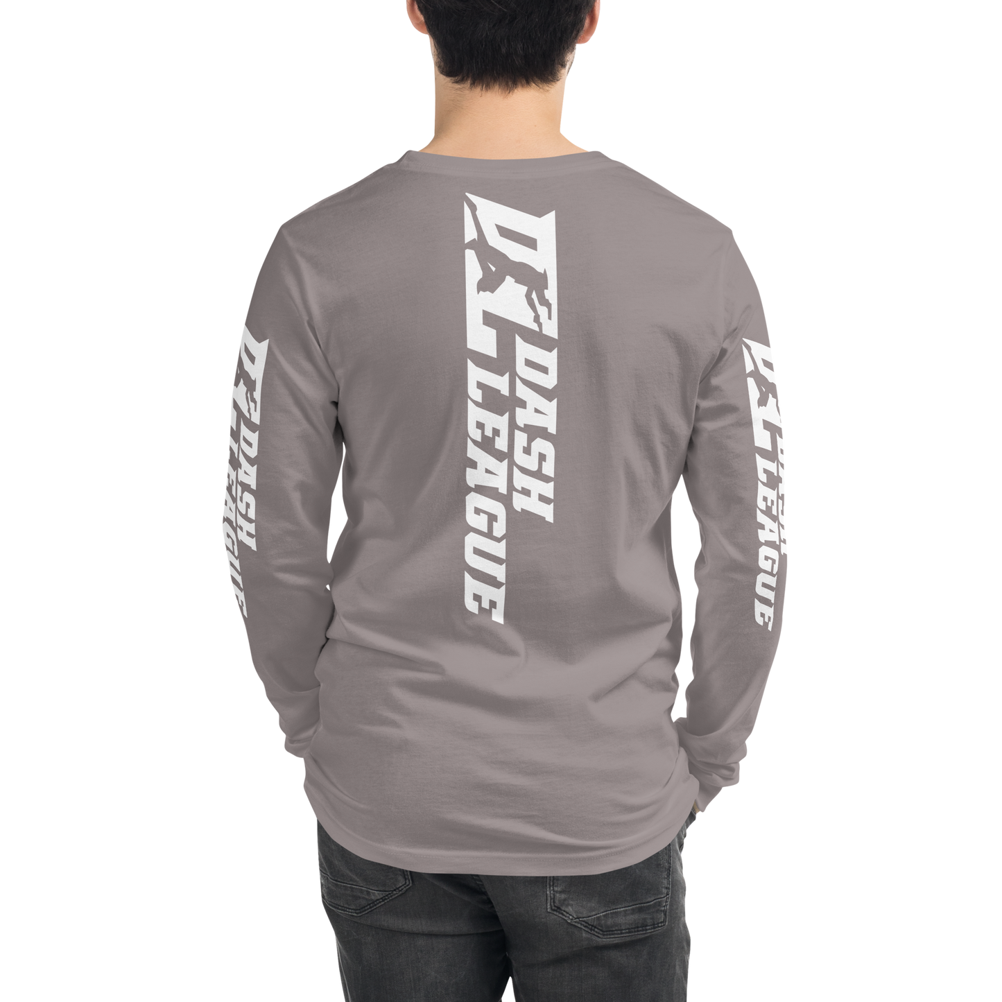 Long Sleeve Shirt White Wide DL Logo (Front+Back+Sleeves)