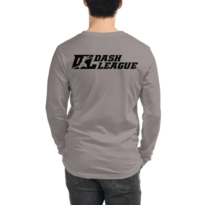 Long Sleeve Shirt White with Black Outline DL Logo (Front+Back)