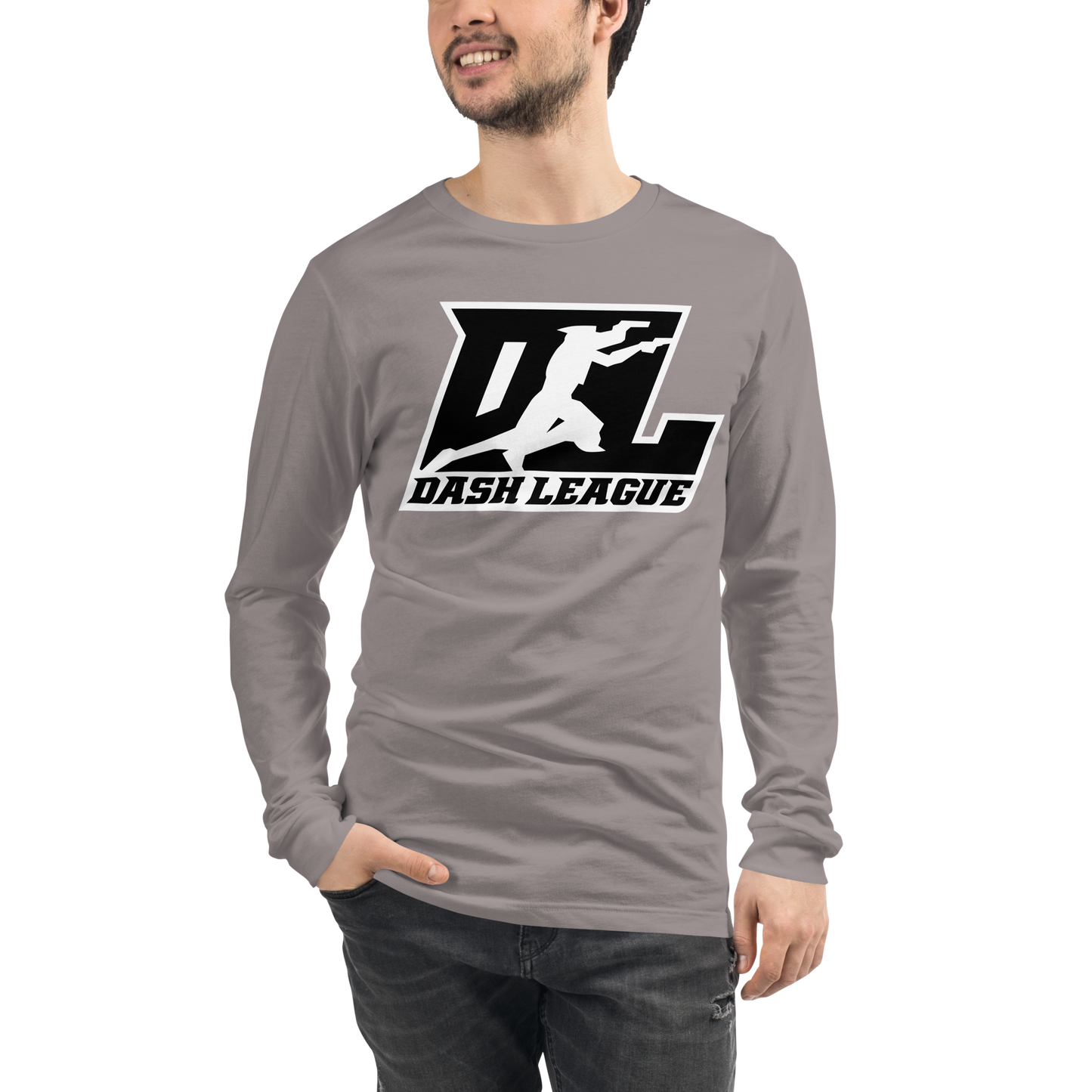 Long Sleeve Shirt Black with White Outline DL Logo