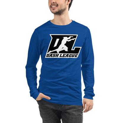 Long Sleeve Shirt Black with White Outline DL Logo (Front+Back)