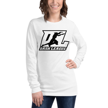 Long Sleeve Shirt White with Black Outline DL Logo